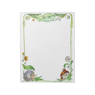 Niedliche Igel-Pilzbemalung Aquarell Notizblock