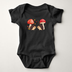 Niedliche Igel und Pilze Baby Strampler