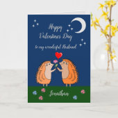 Niedliche Igel-Valentine-Faltenkarte Karte (Gelbe Blume)