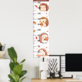 Niedliche Igel-Wachstumstabelle Poster (Heimbüro)