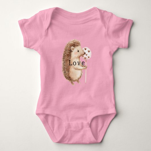 Niedliche Igelherzen Liebe Baby Strampler (Vorderseite)