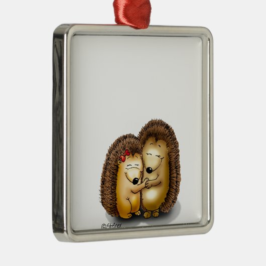 Niedliche Igels-Paare - Herr und Frau Customize Silbernes Ornament (Rechts)