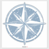 Niedliche Illustration Blue compass linocut compas Aufkleber (Blatt)