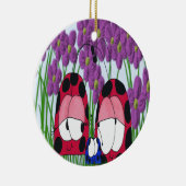 Niedliche Illustration der Familie Ladybug Keramik Ornament (Rechts)