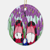 Niedliche Illustration der Familie Ladybug Keramik Ornament (Links)