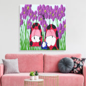 Niedliche Illustration der Familie Ladybug Leinwanddruck (Insitu (Wohnzimmer))