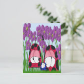 Niedliche Illustration der Familie Ladybug Postkarte (Stehend Vorderseite)