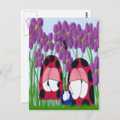 Niedliche Illustration der Familie Ladybug Postkarte (Vorne/Hinten)
