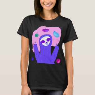 Niedliche Illustration der farbenfrohen Faulenzer T-Shirt