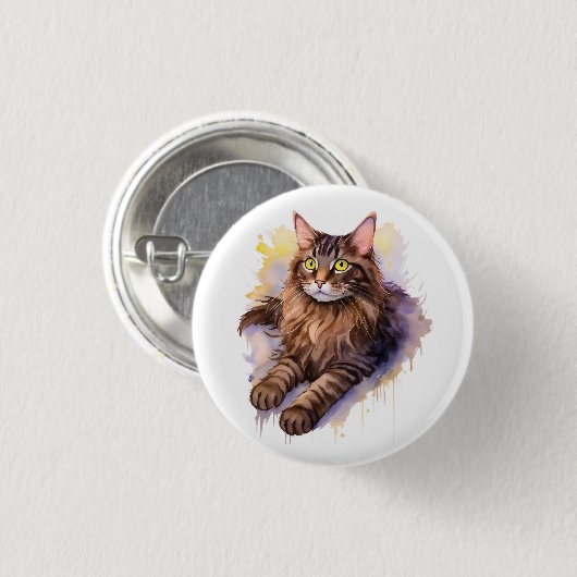 Niedliche Illustration der Katzenklammer Button (Vorne & Hinten)