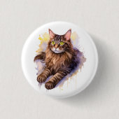 Niedliche Illustration der Katzenklammer Button (Vorderseite)