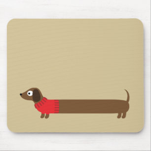 Niedliche Illustration der langen Dackel Mousepad