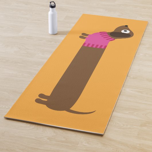 Niedliche Illustration der langen Dackel Yogamatte (Beispiel)