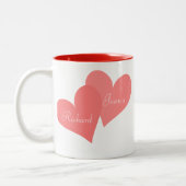 Niedliche Illustration der Schwäne in der Liebe Zweifarbige Tasse (Links)