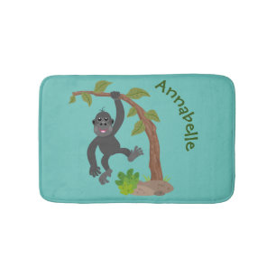 Niedliche Illustration des Baby Gorilla Cartoon Badematte