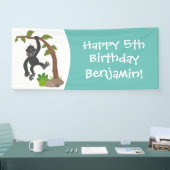 Niedliche Illustration des Baby Gorilla Cartoon Banner (Messe)