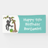 Niedliche Illustration des Baby Gorilla Cartoon Banner (Horizontal)