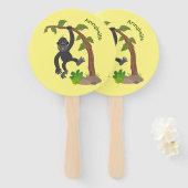 Niedliche Illustration des Baby Gorilla Cartoon Fächer (Vorne und Hinten)