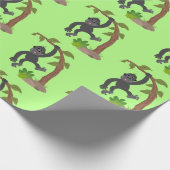 Niedliche Illustration des Baby Gorilla Cartoon Geschenkpapier (Ecke)