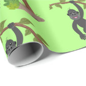 Niedliche Illustration des Baby Gorilla Cartoon Geschenkpapier (Rolleneckpunkt)