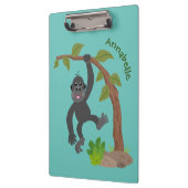 Niedliche Illustration des Baby Gorilla Cartoon Klemmbrett (Links)