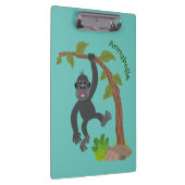Niedliche Illustration des Baby Gorilla Cartoon Klemmbrett (Rechts)