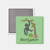 Niedliche Illustration des Baby Gorilla Cartoon Magnet (Vorderseite/Rückseite)
