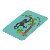 Niedliche Illustration des Baby Gorilla Cartoon Magnet (Linke Seite)
