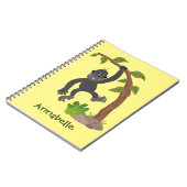 Niedliche Illustration des Baby Gorilla Cartoon Notizblock (Linke Seite)