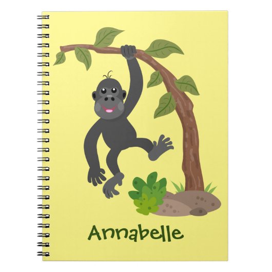 Niedliche Illustration des Baby Gorilla Cartoon Notizblock (Vorderseite)