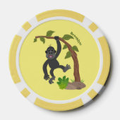 Niedliche Illustration des Baby Gorilla Cartoon Pokerchips (Rückseite)