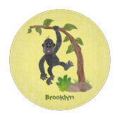 Niedliche Illustration des Baby Gorilla Cartoon Schneidebrett (Vorderseite)
