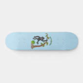 Niedliche Illustration des Baby Gorilla Cartoon Skateboard (Horizontal)