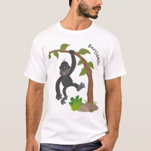 Niedliche Illustration des Baby Gorilla Cartoon T-Shirt