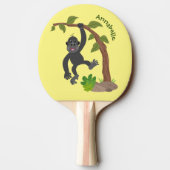 Niedliche Illustration des Baby Gorilla Cartoon Tischtennis Schläger (Rückseite)