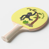 Niedliche Illustration des Baby Gorilla Cartoon Tischtennis Schläger (Vorderseite)