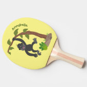 Niedliche Illustration des Baby Gorilla Cartoon Tischtennis Schläger (Seitenansicht)