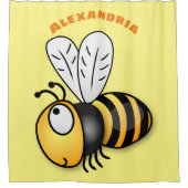 Niedliche Illustration des beglückten Cartoon Duschvorhang (Vorderseite)