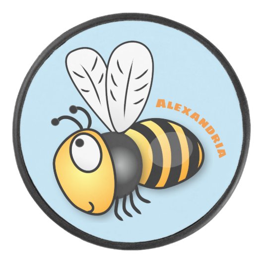 Niedliche Illustration des beglückten Cartoon Eishockey Puck (Vorderseite)