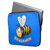 Niedliche Illustration des beglückten Cartoon Laptopschutzhülle (Vorderseite Links)