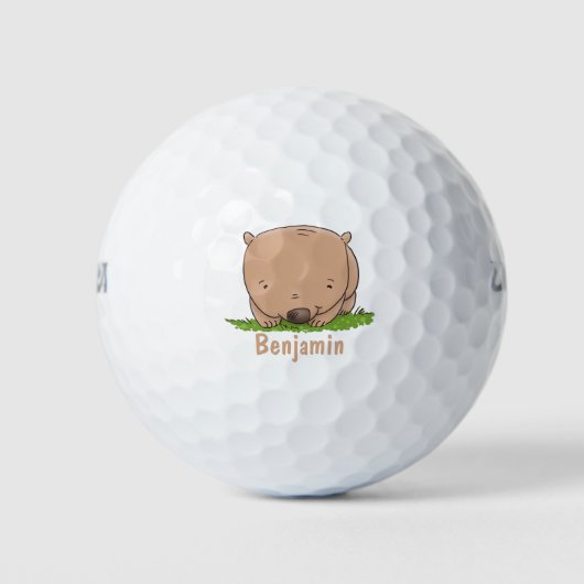 Niedliche Illustration des Cartoon Golfball (Vorderseite)