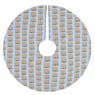 Niedliche Illustration des Cartoon Polyester Weihnachtsbaumdecke