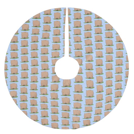 Niedliche Illustration des Cartoon Polyester Weihnachtsbaumdecke (Vorderseite)