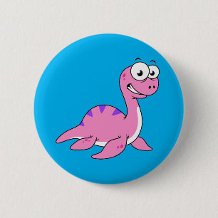 Niedliche Illustration des Loch Ness Monsters. Button