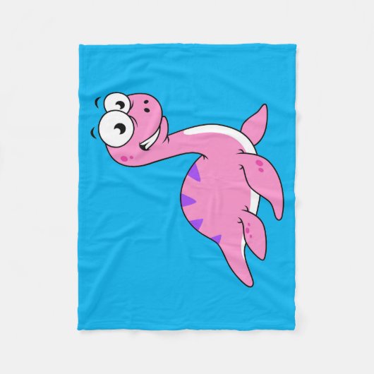 Niedliche Illustration des Loch Ness Monsters. Fleecedecke (Vorderseite)