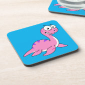 Niedliche Illustration des Loch Ness Monsters. Getränkeuntersetzer (Linke Seite)