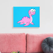 Niedliche Illustration des Loch Ness Monsters. Leinwanddruck (Insitu (Wohnzimmer))