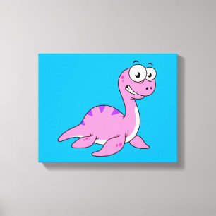 Niedliche Illustration des Loch Ness Monsters. Leinwanddruck