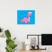 Niedliche Illustration des Loch Ness Monsters. Poster (Heimbüro)