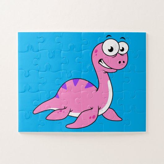 Niedliche Illustration des Loch Ness Monsters. Puzzle (Horizontal)